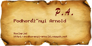 Podhorányi Arnold névjegykártya