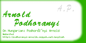 arnold podhoranyi business card